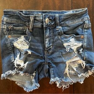 American Eagle Outfitters Blue Jean Shorts Distressed Style. Size 2.